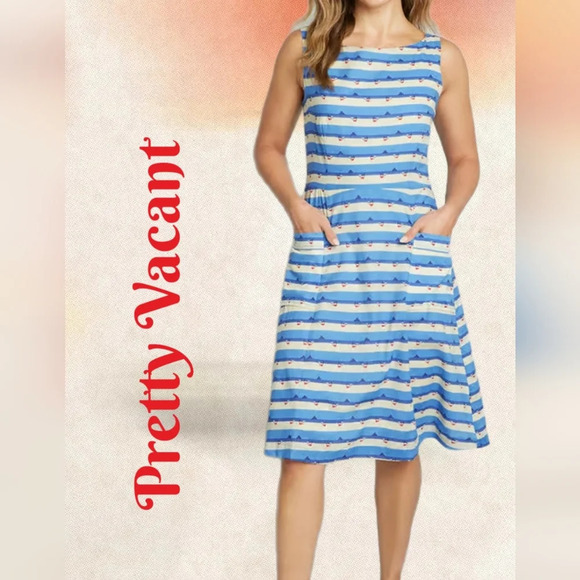 Pretty Vacant Dresses & Skirts - Pretty Vacant Dress Sz XL Nautical Print All Cotton Lined Lightweight Womens
